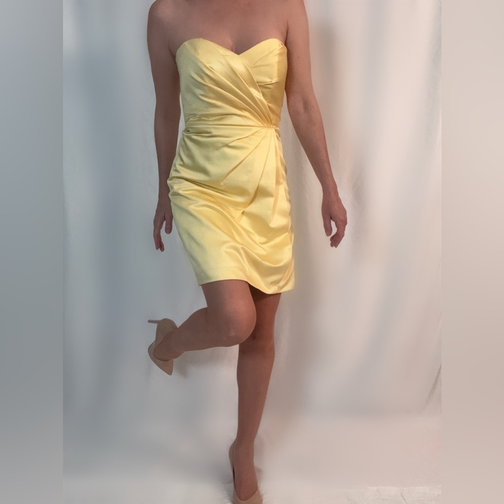 David's Bridal Yellow Mini Dress